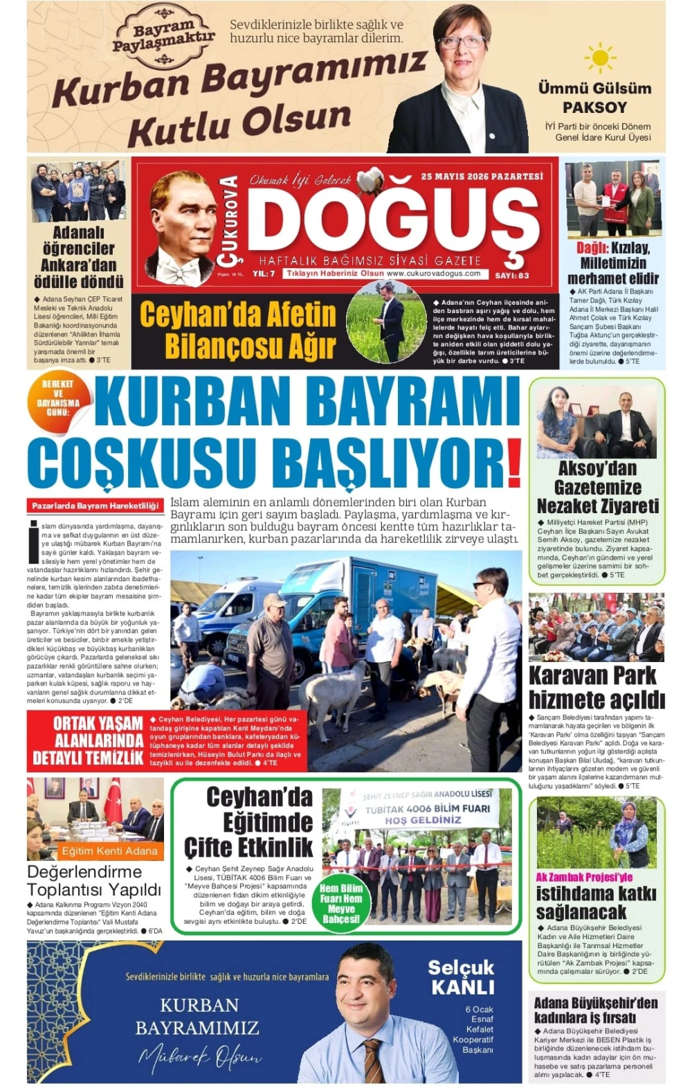 83. sayı - 22 mayıs kurban bayramı Gazetesi