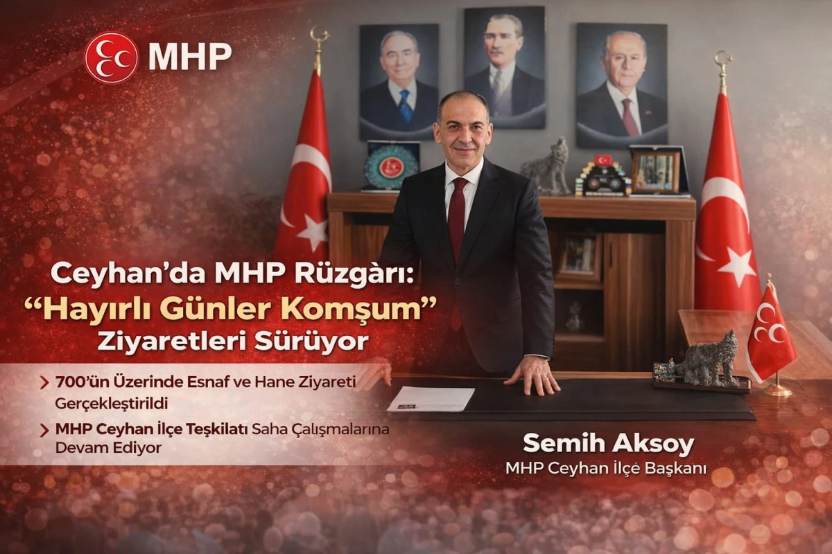 Ceyhan&rsquo;da MHP R&uuml;zg&acirc;rı: &ldquo;Hayırlı G&uuml;nler Komşum&rdquo; Ziyaretleri S&uuml;r&uuml;yor MHP Ceyhan İl&ccedil;e Teşkilatı&rsquo;ndan Yoğun Saha Mesaisi